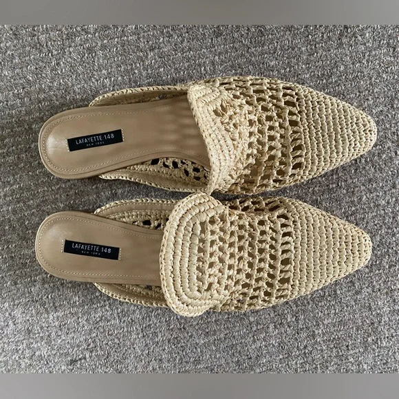 Lafayette 148 raffia slides - Picture 2 of 7